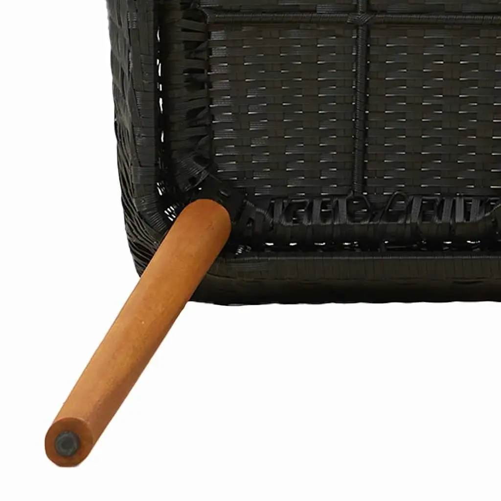 Outdoor Garden Dining Set Modern Minimalist Black Poly Rattan 7 Piece