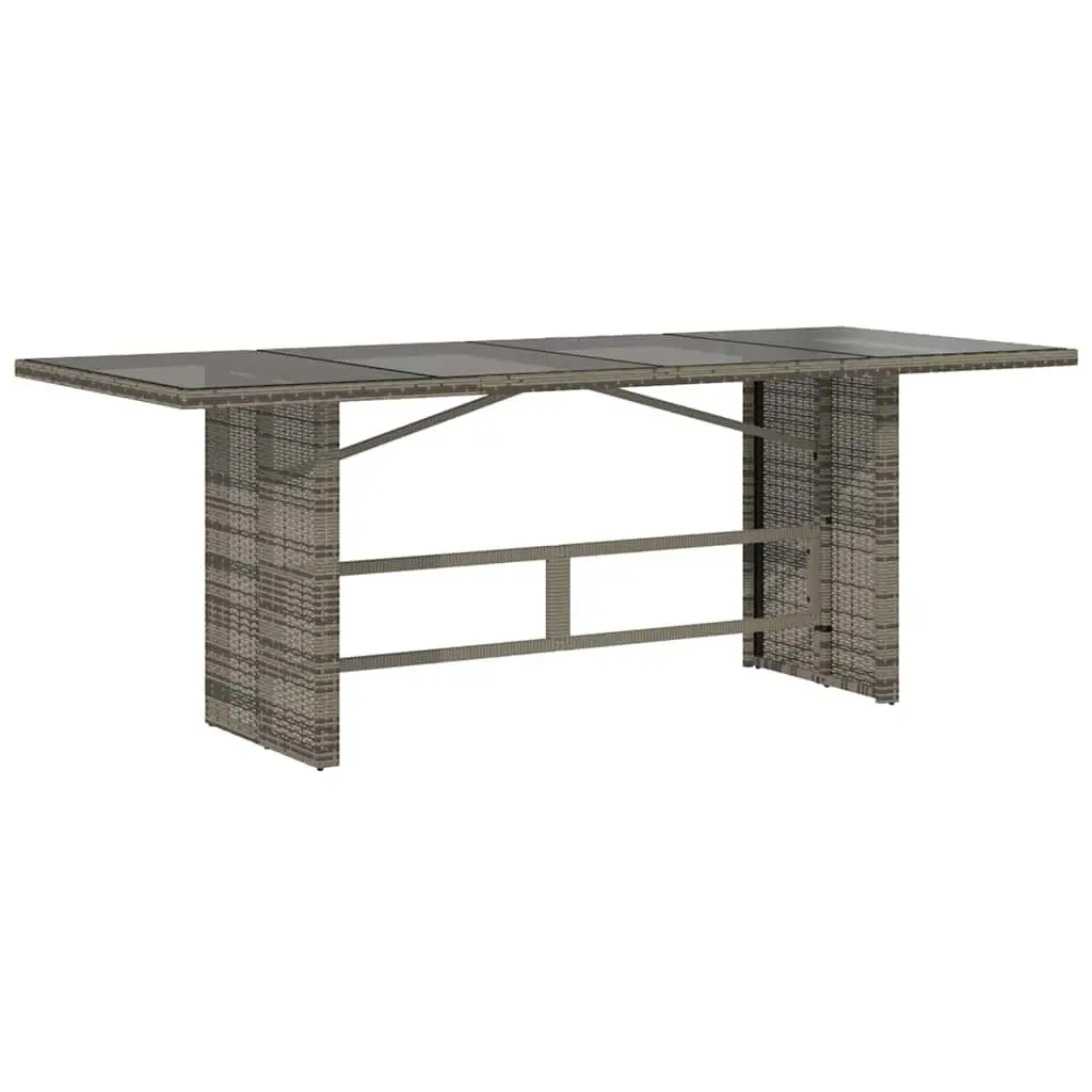 Garden Dining Set 7 pcs Grey Outdoor Furniture Poly Rattan Table Chairs Cushion