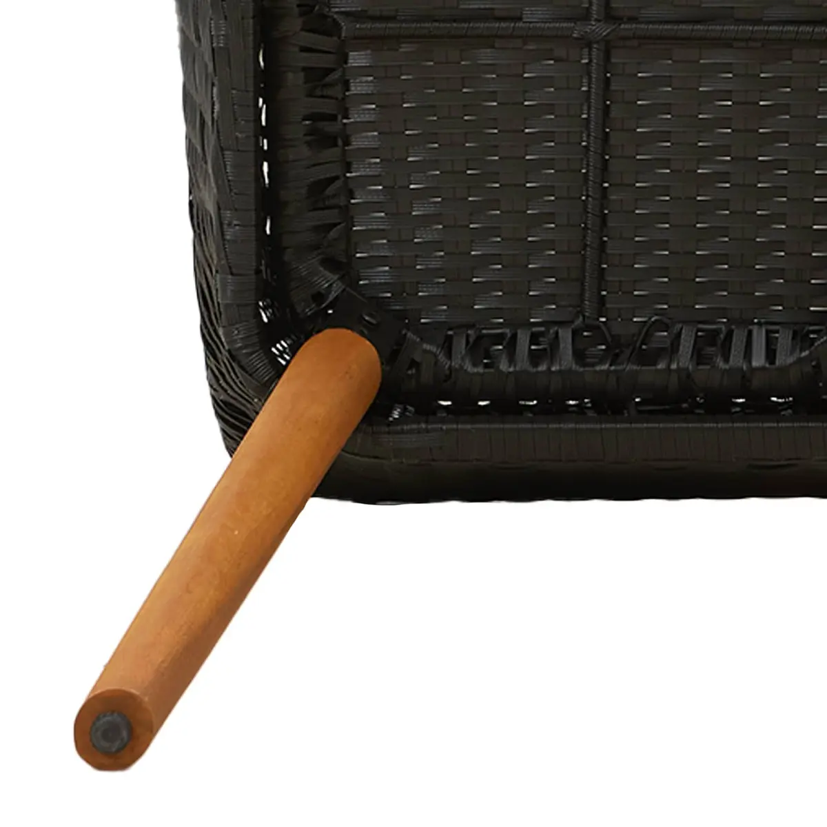 Outdoor Dining Set Black Poly Rattan 5 Piece with Tempered Glass Table and Cushions