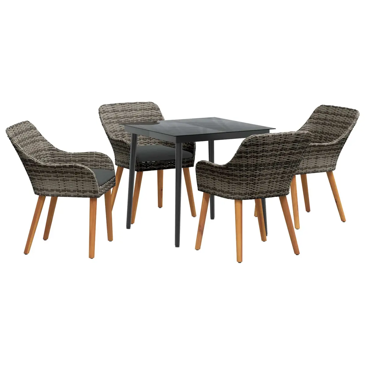 Garden Dining Set 5 Piece Outdoor Furniture Patio Table Chairs with Cushions