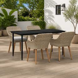 Your Ideal Outdoor Dining Set: 5 Pieces in Beige