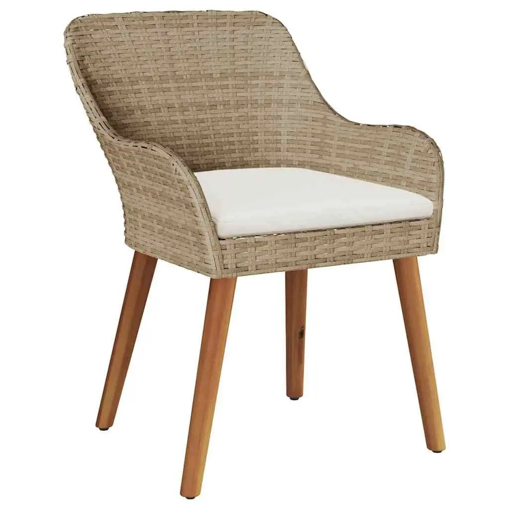 Outdoor Dining Set 3 Piece Garden Furniture Patio Table Chairs Cushion Beige