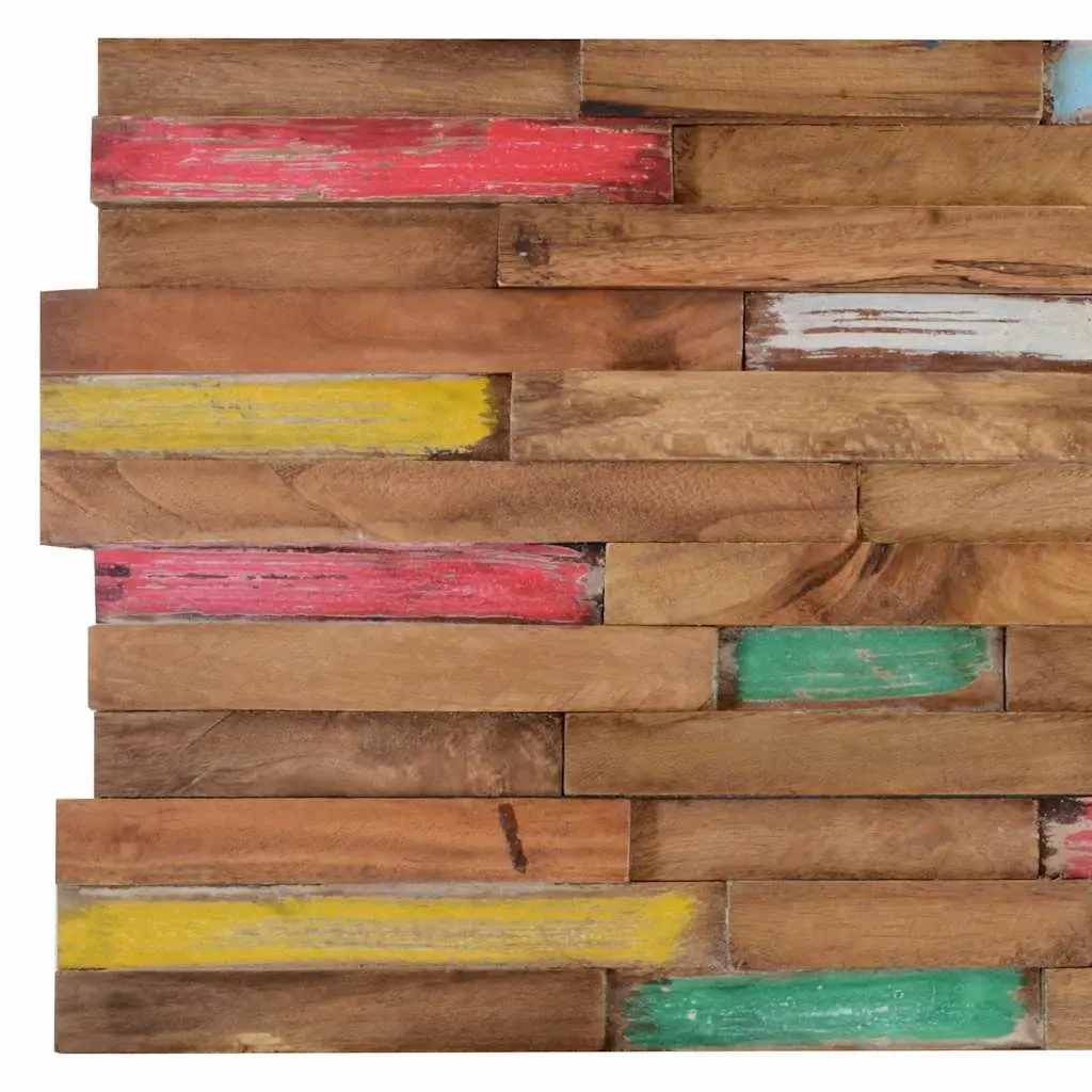 Wall Cladding Panels Solid Teak Wood Decorative 10 Piece 1.03 m²