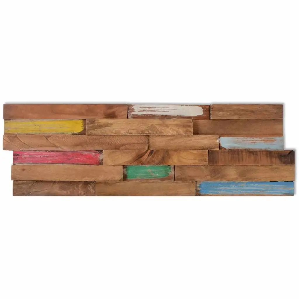 Wall Cladding Panels Solid Teak Wood Decorative 10 Piece 1.03 m²