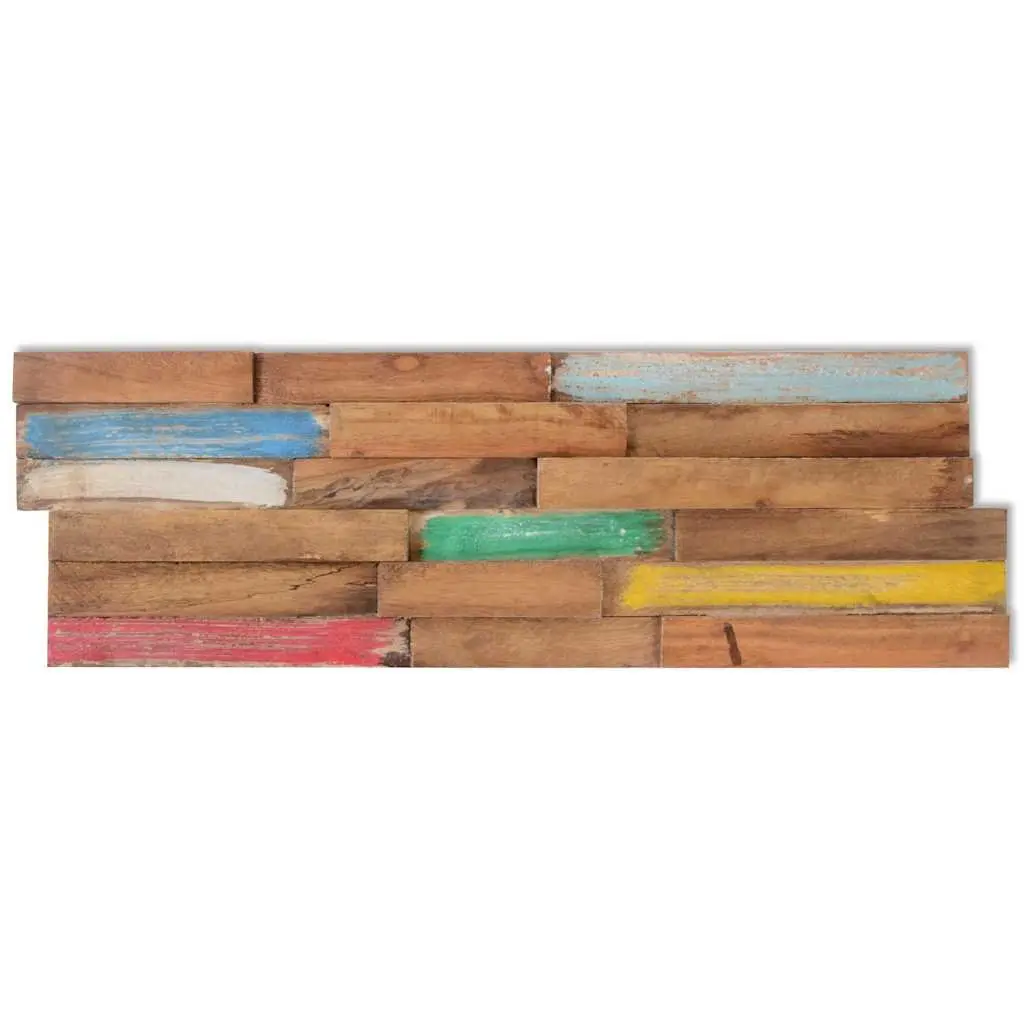 Wall Cladding Panels Solid Teak Wood Decorative 10 Piece 1.03 m²