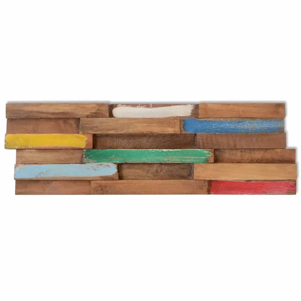 Wall Cladding Panels Solid Teak Wood Decorative 10 Piece 1.03 m²