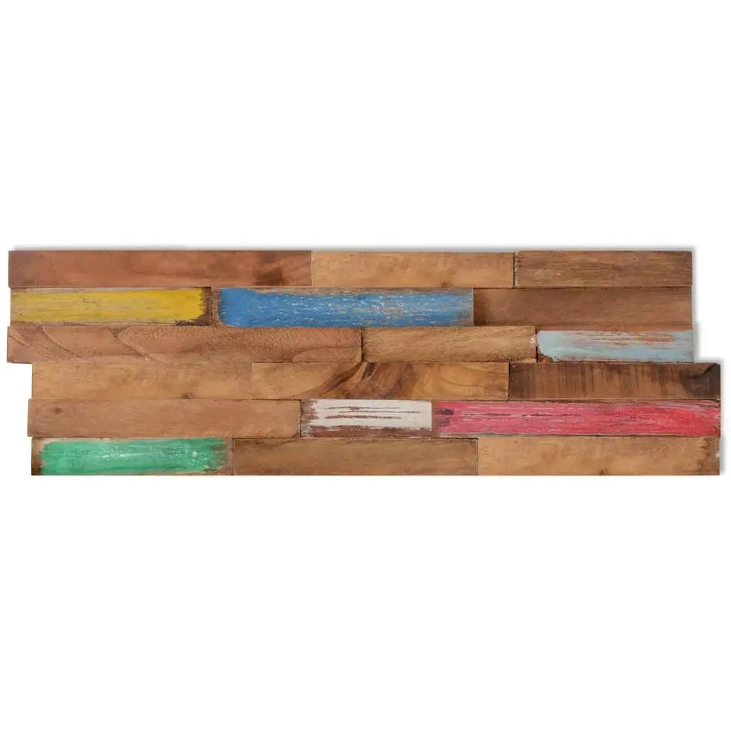 Wall Cladding Panels Solid Teak Wood Decorative 10 Piece 1.03 m²