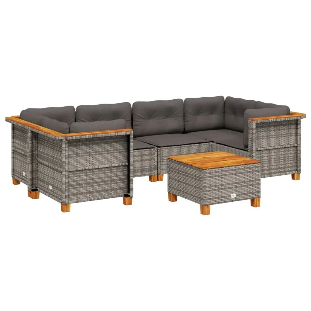 7 Piece Grey Garden Sofa Set
