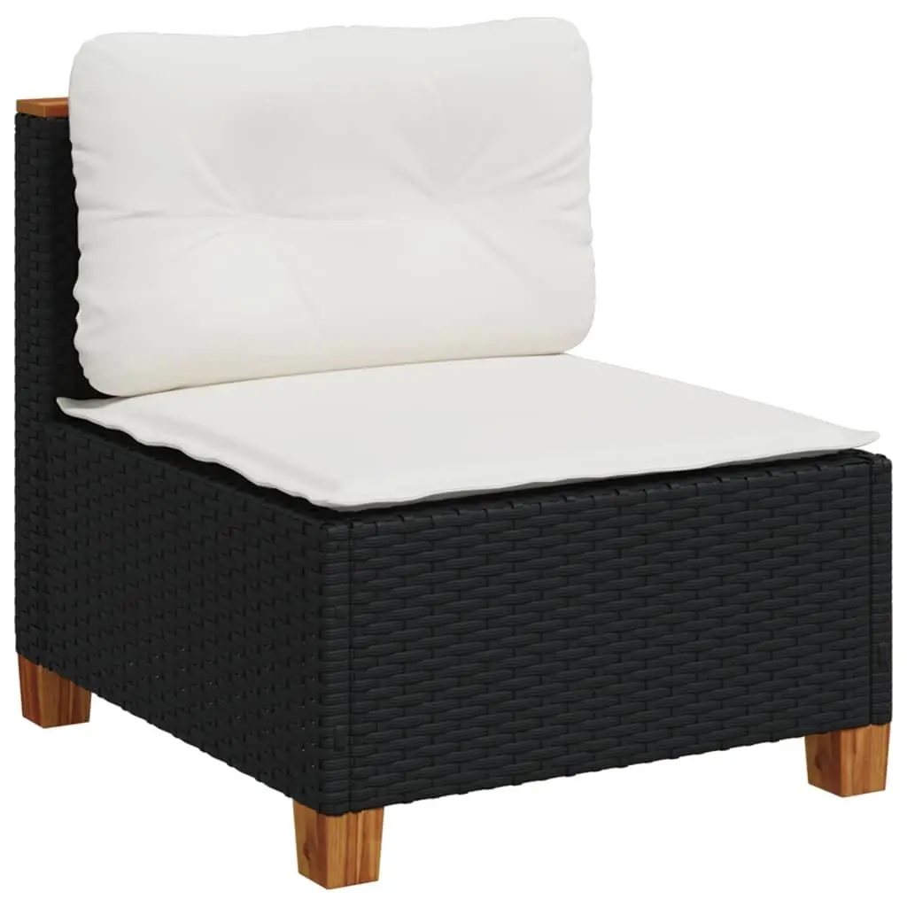 Garden Sofa Set 8 Piece Outdoor Furniture Patio Seating Black with Cushions