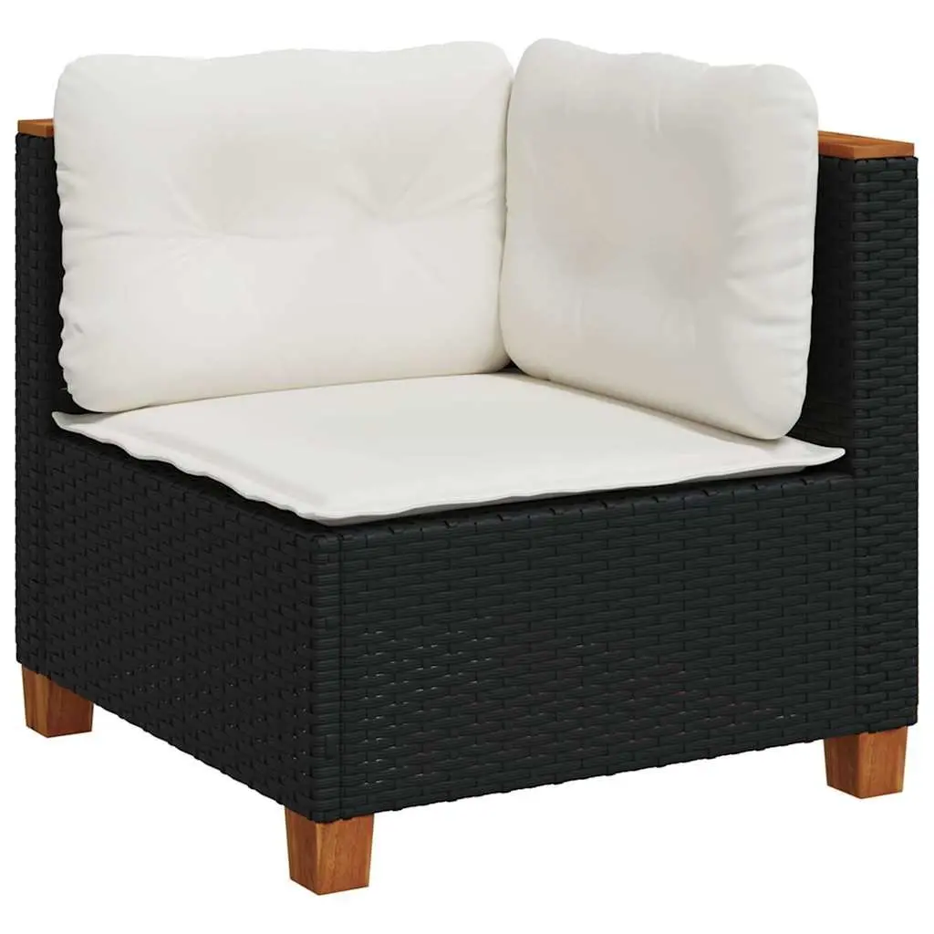 Garden Sofa Set 9 Piece Outdoor Furniture Patio Black Modular with Cushions