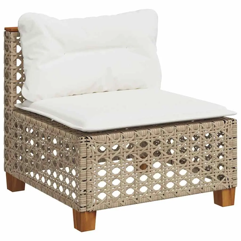 Outdoor Garden Sofa Set 4 Piece Patio Furniture with Cushions Beige Rattan