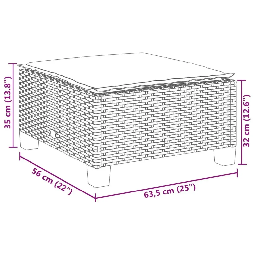 Outdoor Furniture Modular Garden Sofa Set 5 Piece Grey Poly Rattan with Cushions