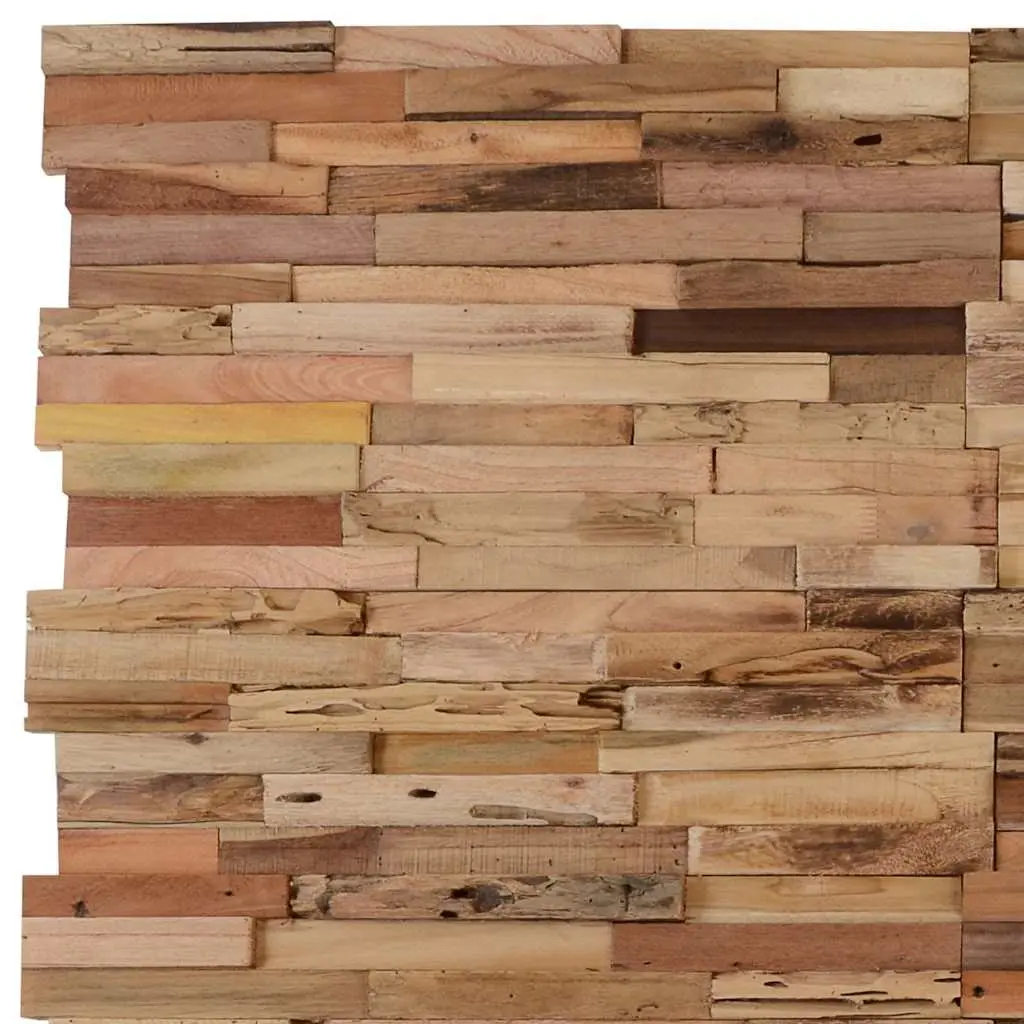 Wall Cladding Panels Teak Wood Decorative Rustic 10 Piece