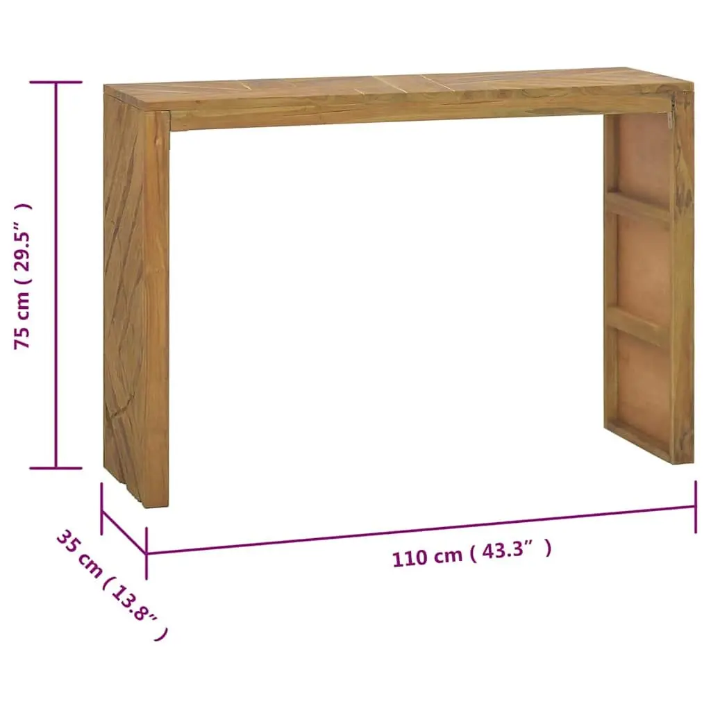 Console Table Teak Wood 110x35x75cm Accent Sideboard Living Room