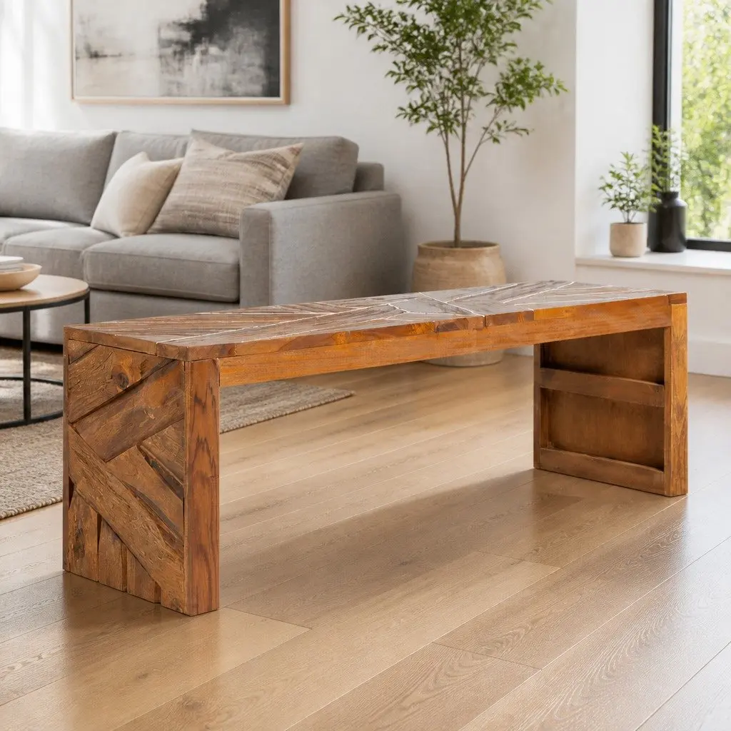 Solid Teak Wood TV Stand