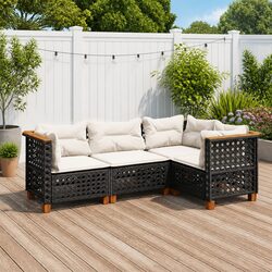 Your Ideal 4-Piece Outdoor Black Rattan Sofa Set