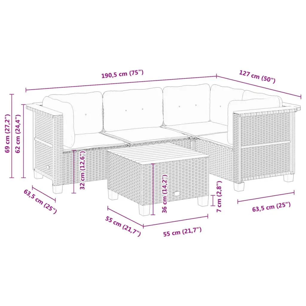 5-Piece Garden Sofa Set