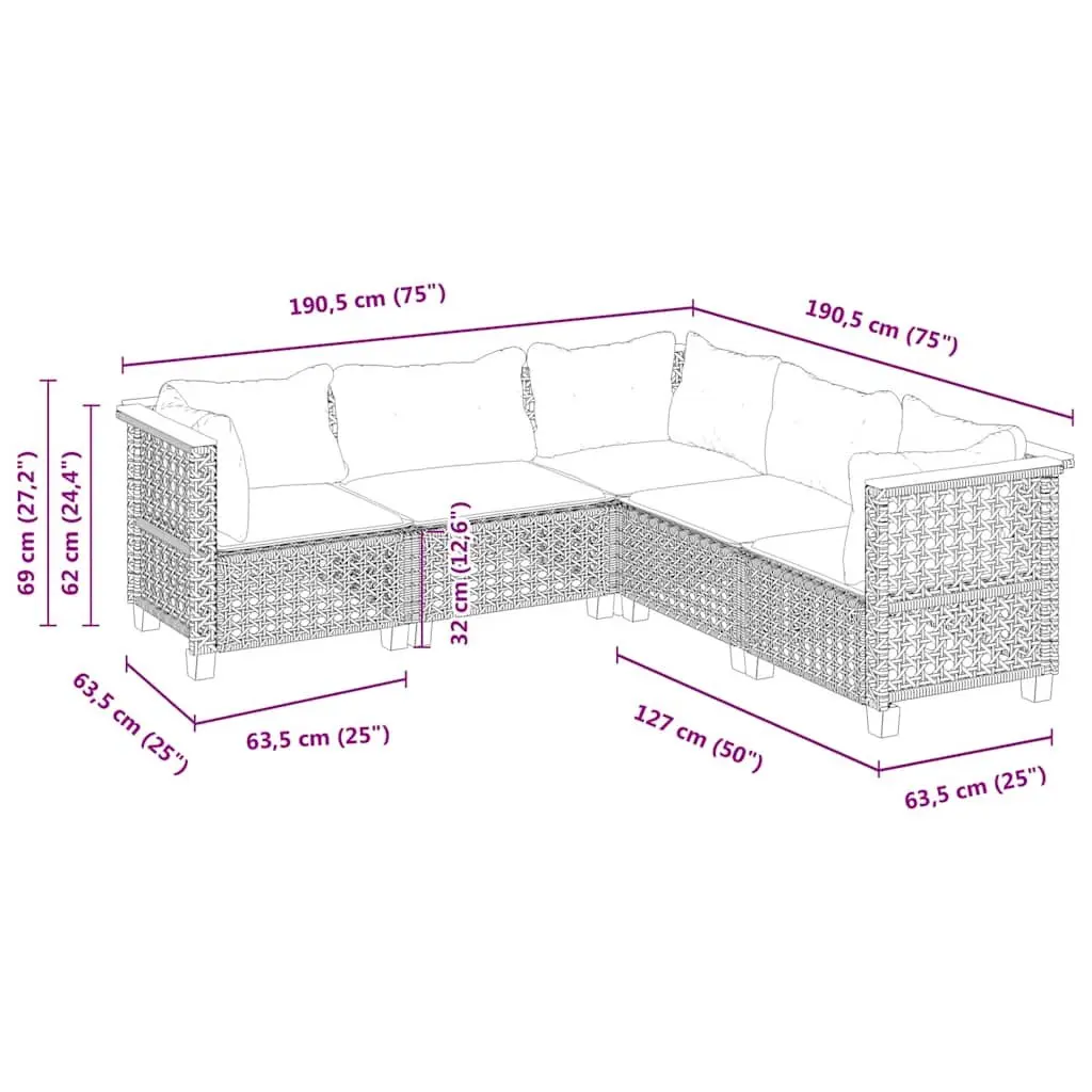 5-Piece Outdoor Sofa Set