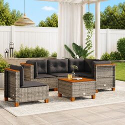 Friendly 6-Piece Grey Sofa Set for Your Outdoor Enjoyment