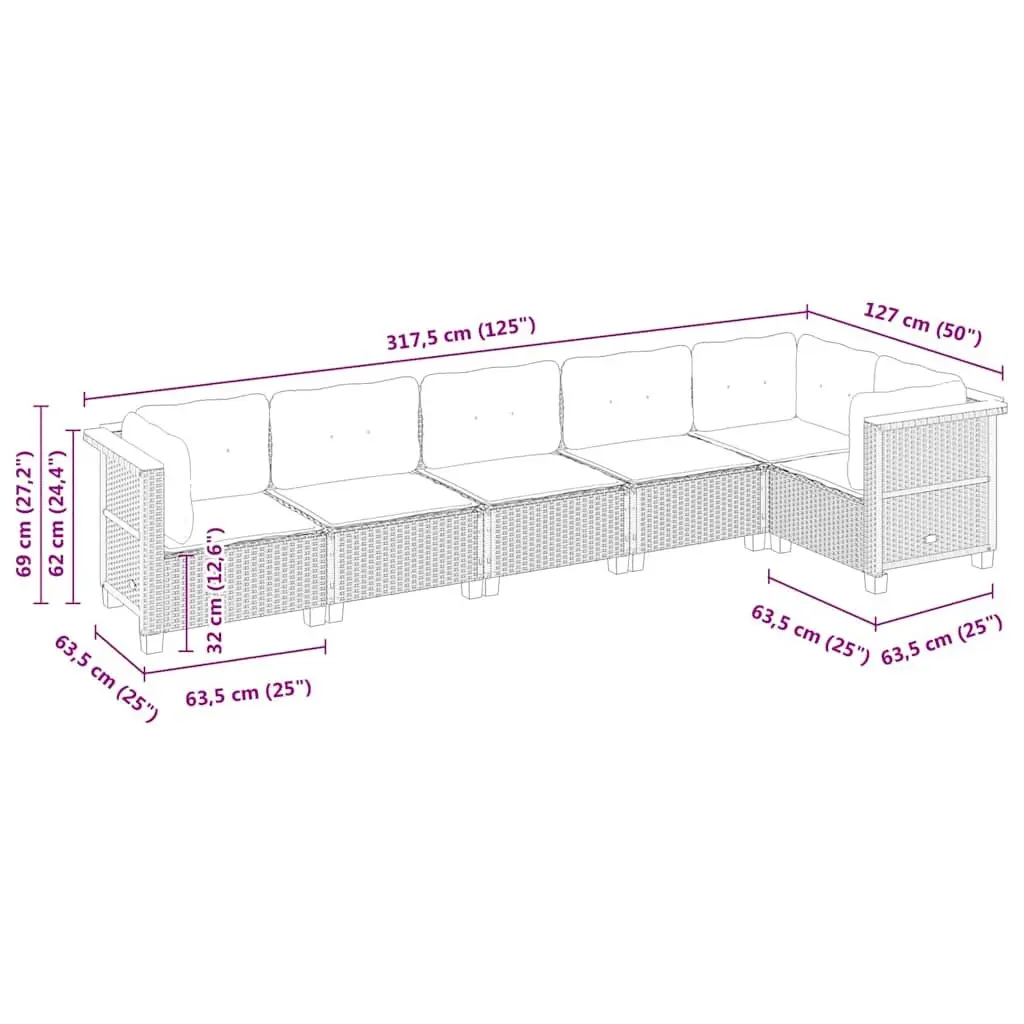 6-Piece Outdoor Sofa Set