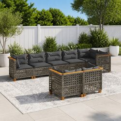 Friendly 8 Piece Grey Sofa Set for Outdoor Spaces