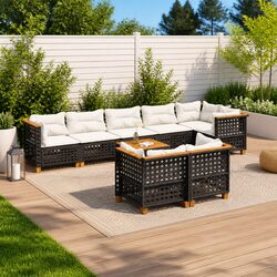 Friendly 9 Piece Garden Sofa Set for Relaxing Outdoors