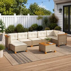 Friendly 8-Piece Garden Sofa Set - Cozy & Modular Design