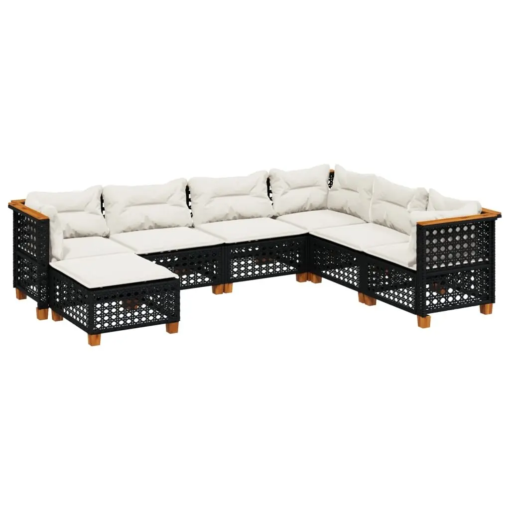 Garden Sofa Set 7 Piece Outdoor Furniture Patio Black Rattan Modular Seating