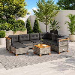 Cozy 8 Piece Grey Outdoor Sofa Set for You