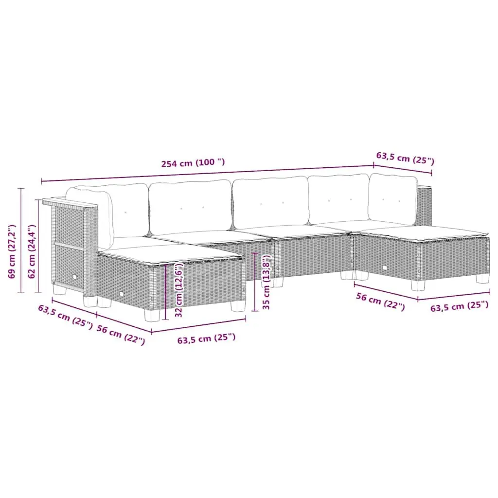 6-Piece Outdoor Sofa Set
