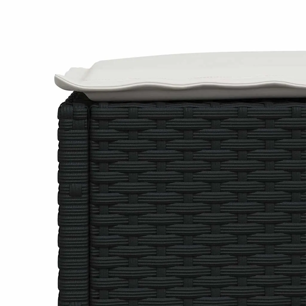 Garden Sofa Set 8 Piece Outdoor Furniture Black Poly Rattan Modular Cushioned