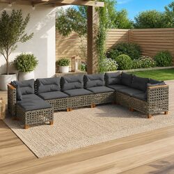 Friendly Modular 8-Piece Garden Sofa Set with Cushions