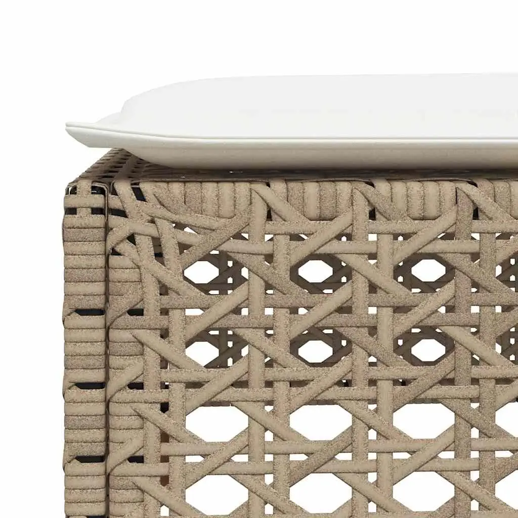 Garden Sofa Set Modular PE Rattan 8 Piece Beige Cushions