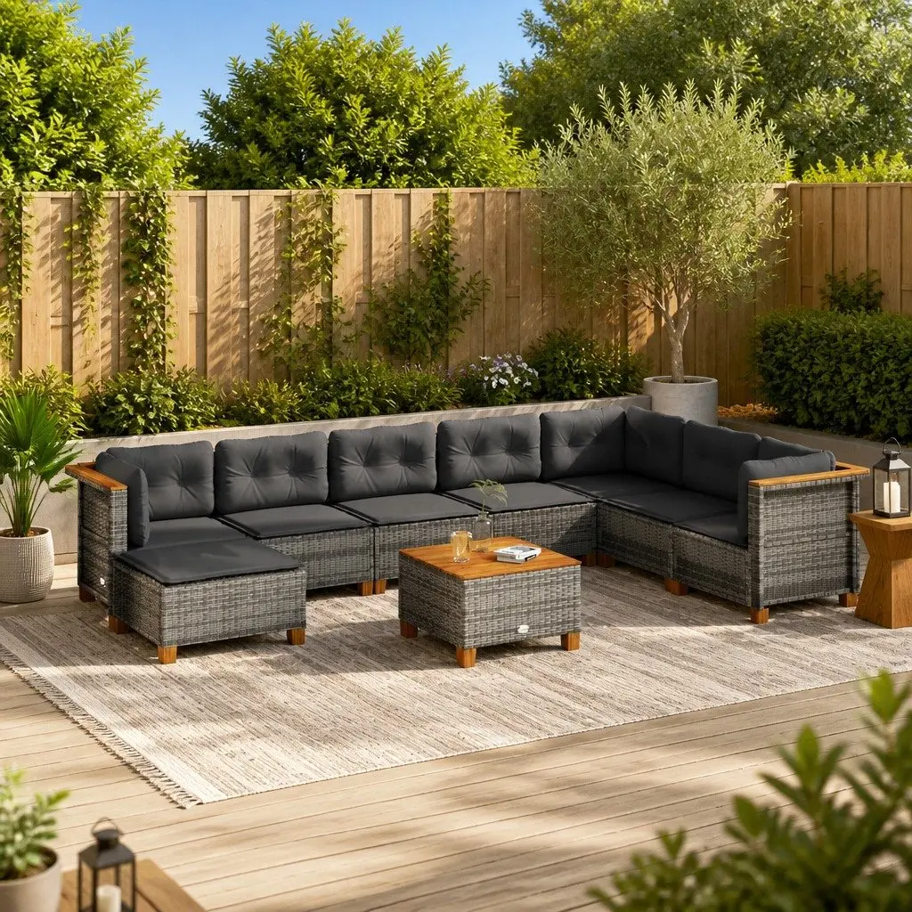9 Piece Outdoor Sofa Set