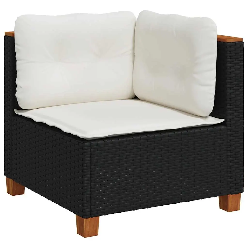 Garden Sofa Set 7 Piece Outdoor Furniture Patio Sectional Black with Cushions