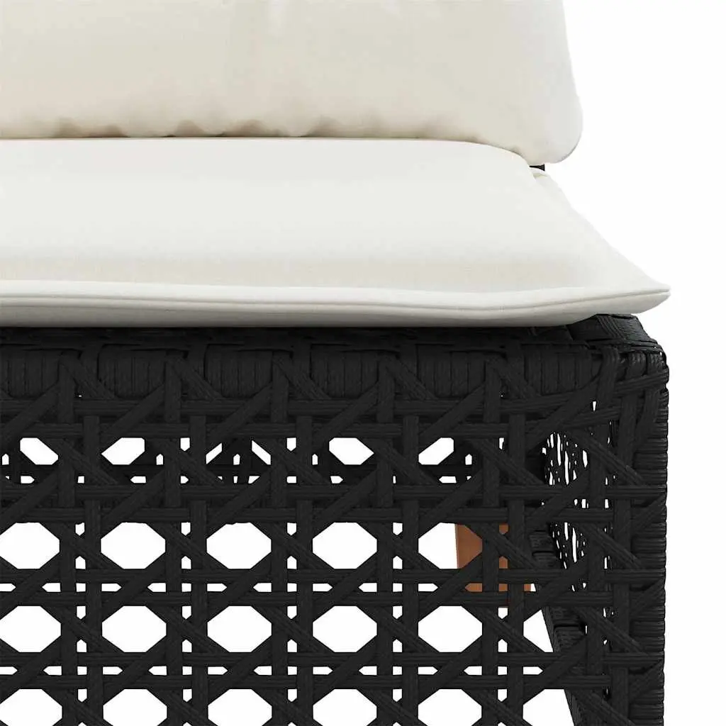 Garden Sofa Set 7 Piece Outdoor Furniture Patio Black Poly Rattan with Cushions