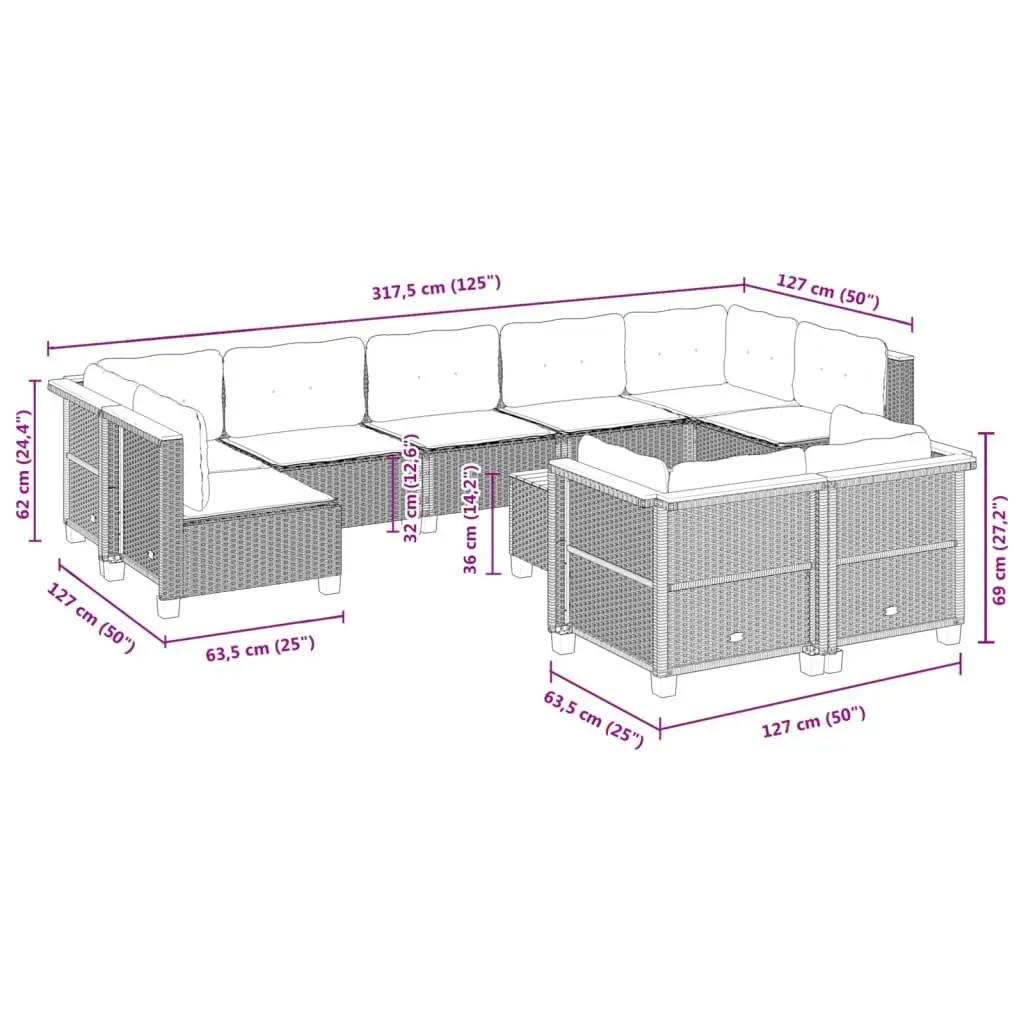 10-Piece Sofa Set