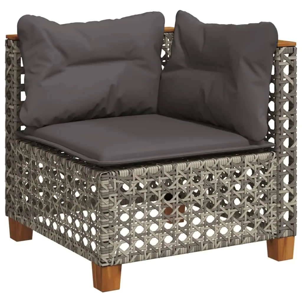 Modular Grey Rattan Garden Sofa Set 10 Piece Outdoor Furniture with Cushions