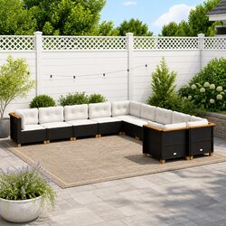 Your Ideal 10 Piece Modular Black Outdoor Sofa Set