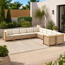 Friendly 10-Piece Modular Garden Sofa Set for You