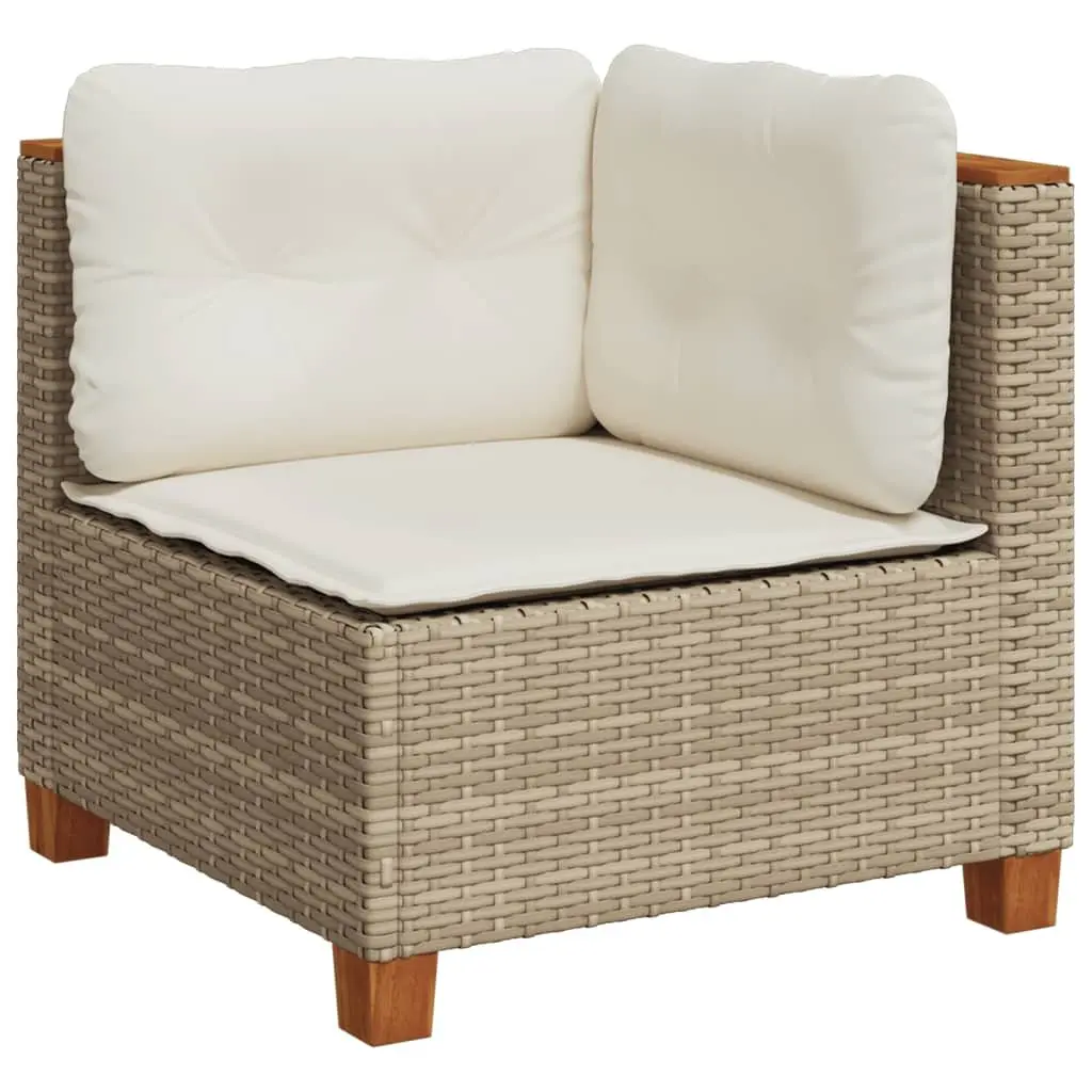 Garden Sofa Set 10 Piece Outdoor Furniture Beige Poly Rattan Modular with