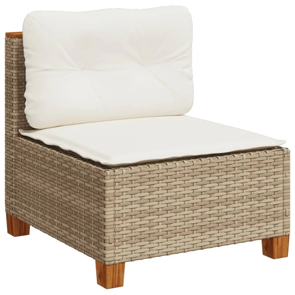 Garden Sofa Set 10 Piece Outdoor Furniture Beige Poly Rattan Modular with