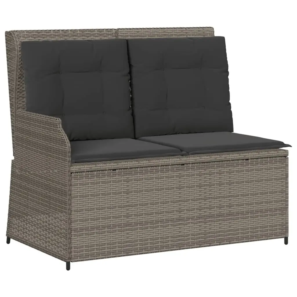4 Piece Garden Lounge Set Grey Poly Rattan Patio Sofa Chair