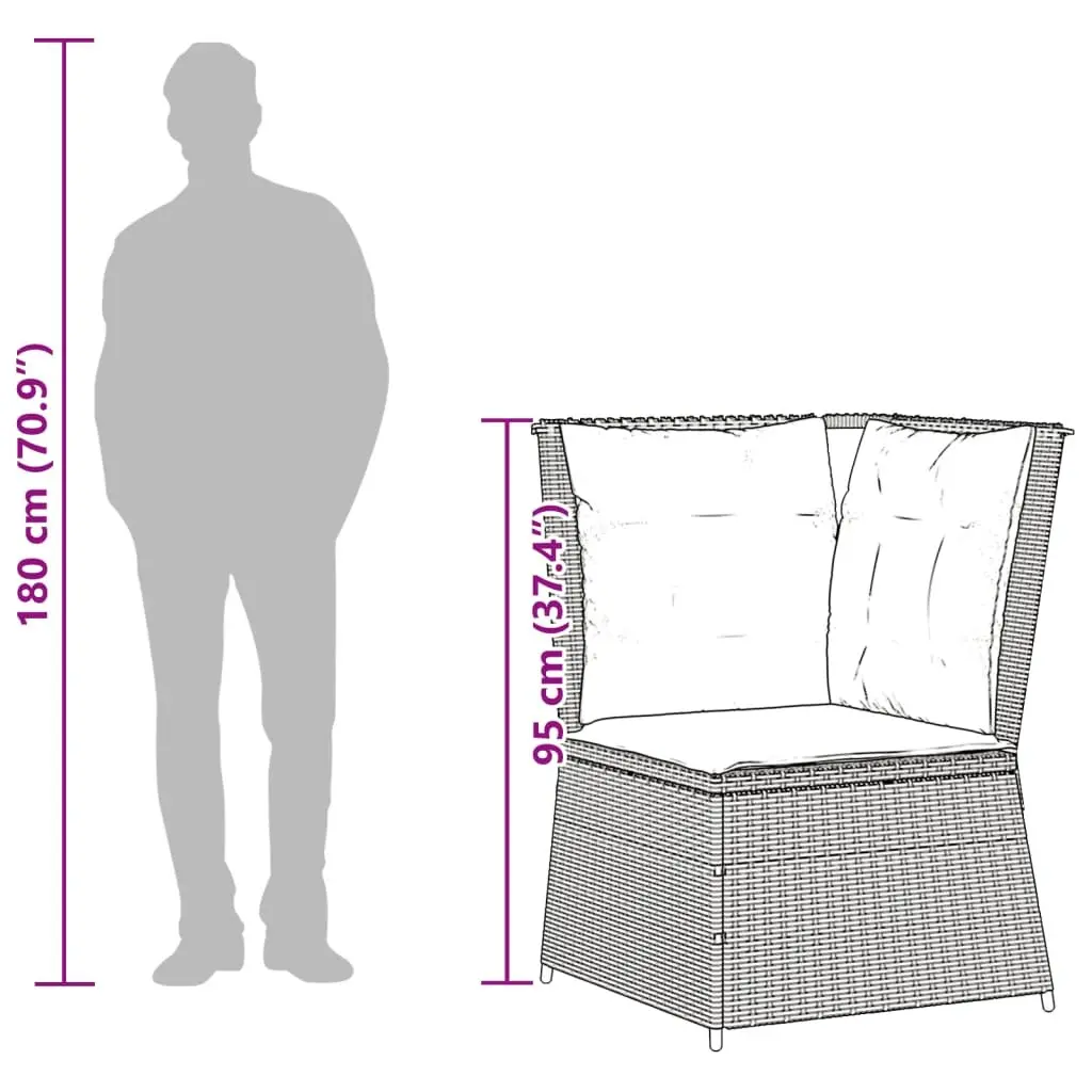 Garden Lounge Set Grey 5 Piece Outdoor Furniture Patio Conversation Seating