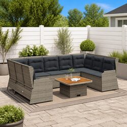 Friendly 7-Piece Outdoor Lounge Set in Grey