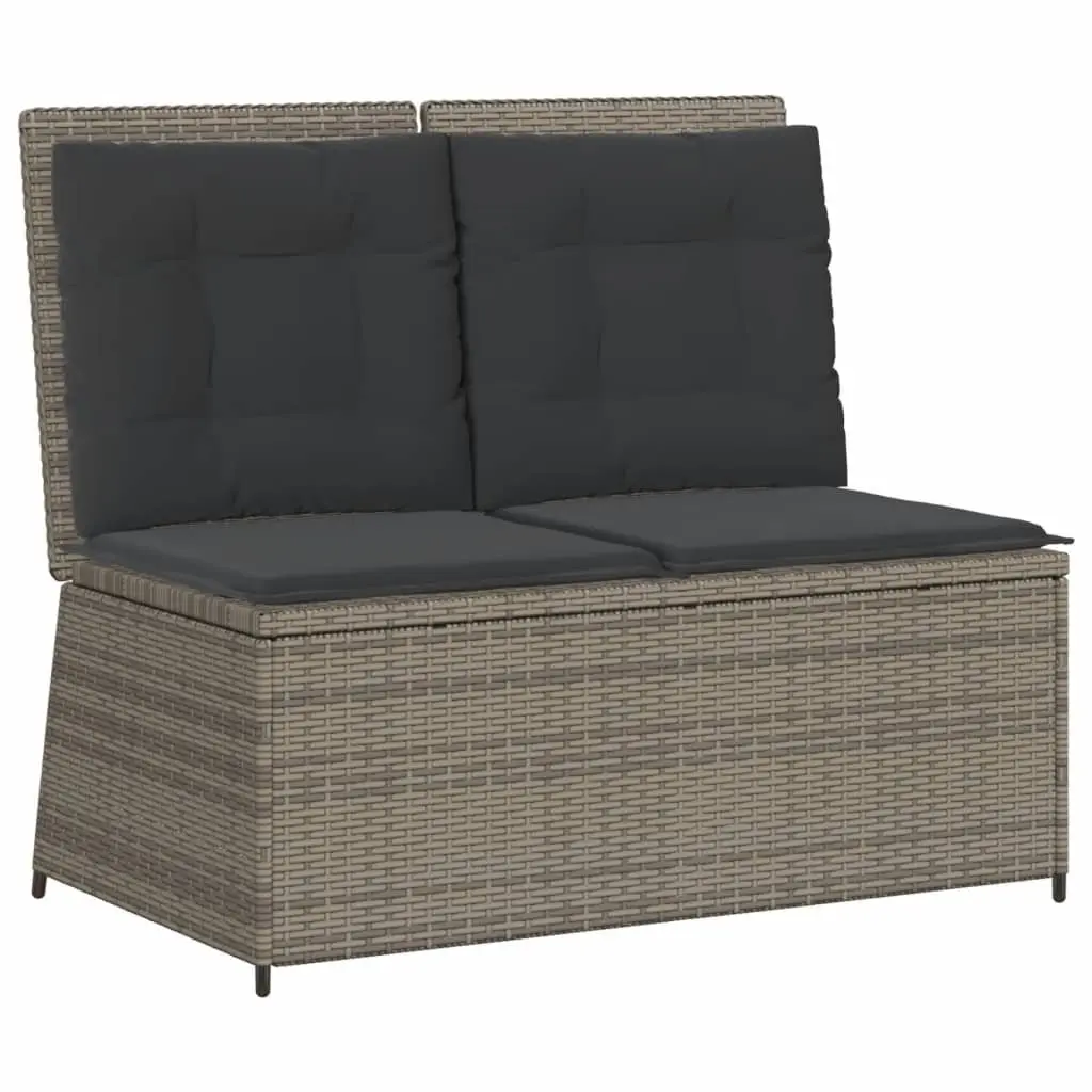 Garden Lounge Set 7 Pieces Grey Poly Rattan Outdoor Furniture Patio with