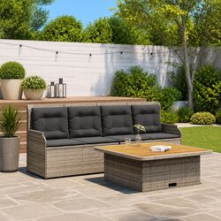 Your New Favorite 3 Piece Garden Sofa Set in Grey