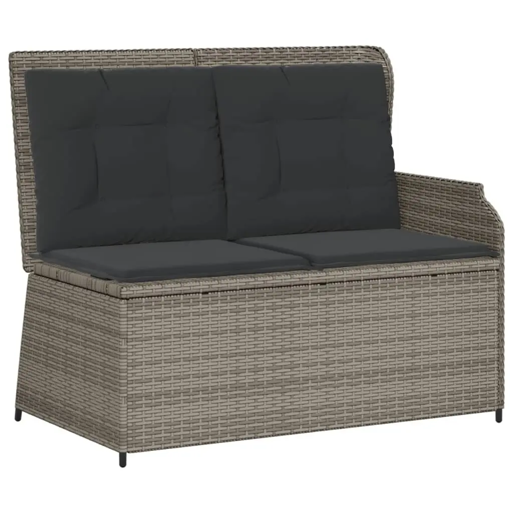 Garden Lounge Set Grey Poly Rattan 5 Piece Outdoor Furniture
