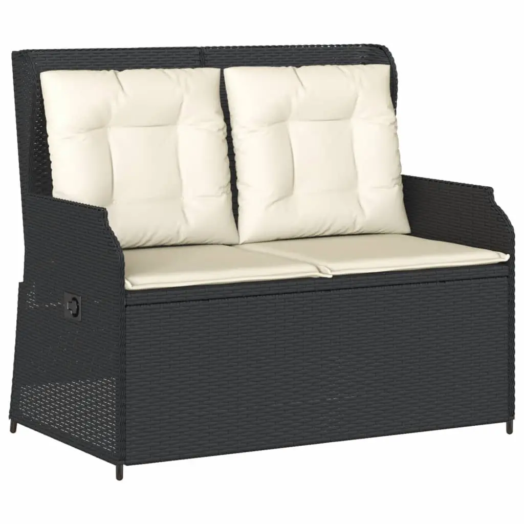3 Piece Garden Lounge Set Black PE Rattan Outdoor Furniture with Cushions