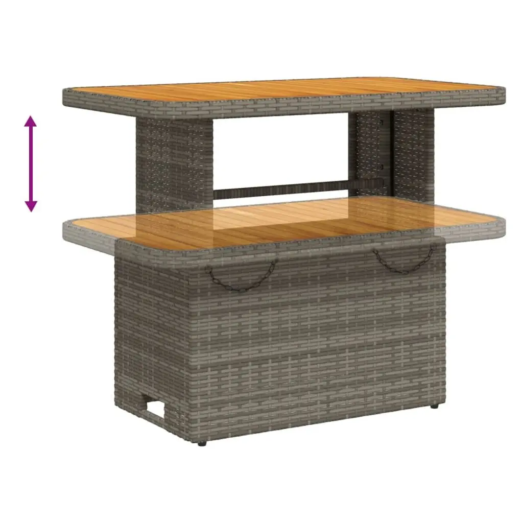Garden Lounge Set Grey Poly Rattan 3 Piece Outdoor Furniture with Adjustable Backrest and Cushions